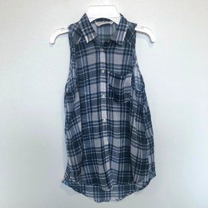Blue Abercrombie Plaid Shirt